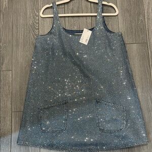 Triarchy Blue Denim Dress with Silver Accents
